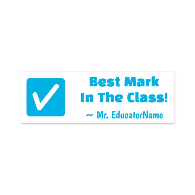 "Best Mark In The Class!" Teacher Rubber Stamp (Design)