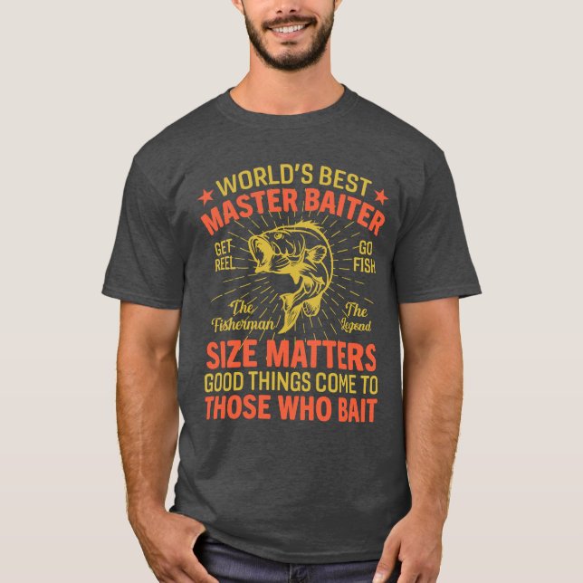 Best Master Baiter Funny Fishing lover Humour T-Shirt (Front)
