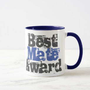 Best Mate Award in Blue and Grey Mug