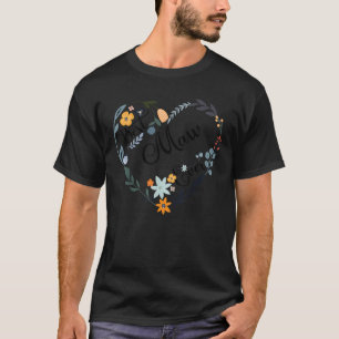 Best Maw Ever Heart Flower Blessed Grandma Mother T-Shirt