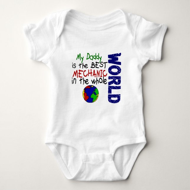 Best Mechanic In World 2 (Daddy) Baby Bodysuit (Front)