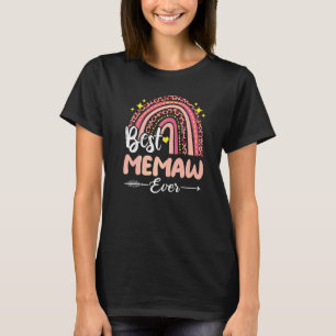 Best Memaw Ever Rainbow Leopard Plaid Mother's Day T-Shirt
