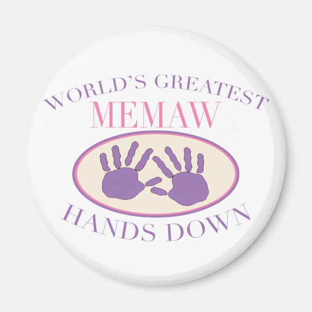 Best Memaw Hands Down T-shirt Magnet (Front)