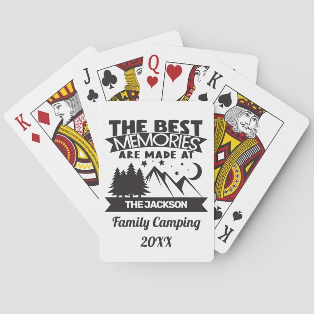Best memories are made at family camping custom playing cards (Back)