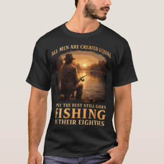 Best Men Fishing In Eighties 80S Angler Fisherman T-Shirt