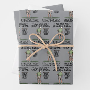 Best Men Play Golf Eighties Funny Golfer Golfing  Wrapping Paper Sheet