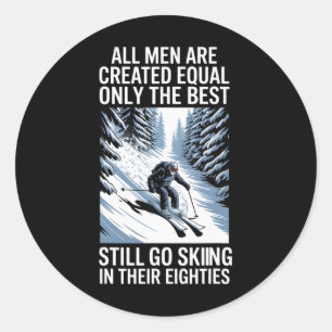 Best Men Still Go Skiing In Their Seventies Gifts Classic Round Sticker