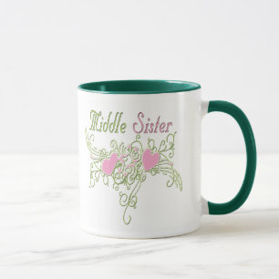 Best Middle Sister Swirling Hearts Mug