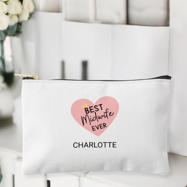 "Best Midwife Ever"–A Heartfelt Gift for Midwives Accessory Pouch ("Best Midwife Ever"–A Heartfelt Gift for Midwifes Accessory Pouch.)