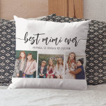 Best MiMi Ever - Grandchildren Photo Collage Cushion<br><div class="desc">Celebrate your MiMi with the Best MiMi Ever Grandchildren Photo Collage Throw Pillow. This personalised keepsake features a beautifully arranged collage of cherished photos, capturing special moments with her grandchildren. Crafted from high-quality materials, it adds a stylish and sentimental touch to any space, perfect for displaying on a bed or...</div>