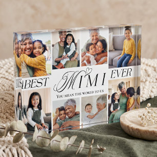 Best Mimi Ever Heart Family Photo Collage keepsake Block