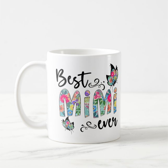 Best Mimi Ever Shirt Flower Decor Thanksgiving Wom Coffee Mug (Left)