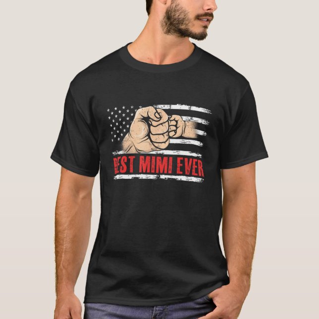 Best Mimi Ever US American Flag 4th Of July T-Shirt (Front)