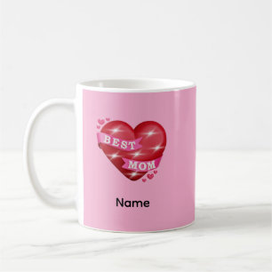Best Mom 3D Glossy Red Heart Mother's Day Gif Coffee Mug