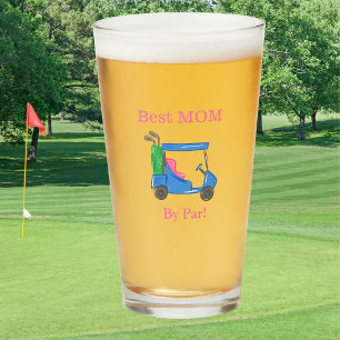 Best Mom By Par Preppy Golf Glass