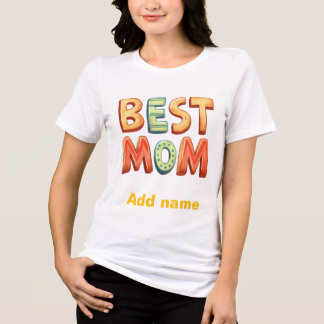 Best Mom Colorful Block Letters - Cute Mother's  Tri-Blend Shirt