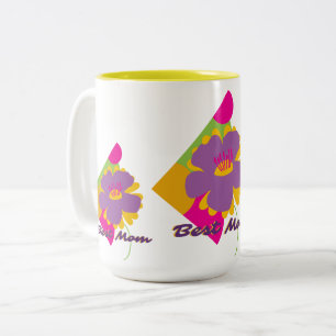 Best Mom Colourful Trendy Design Two-Tone Coffee Mug