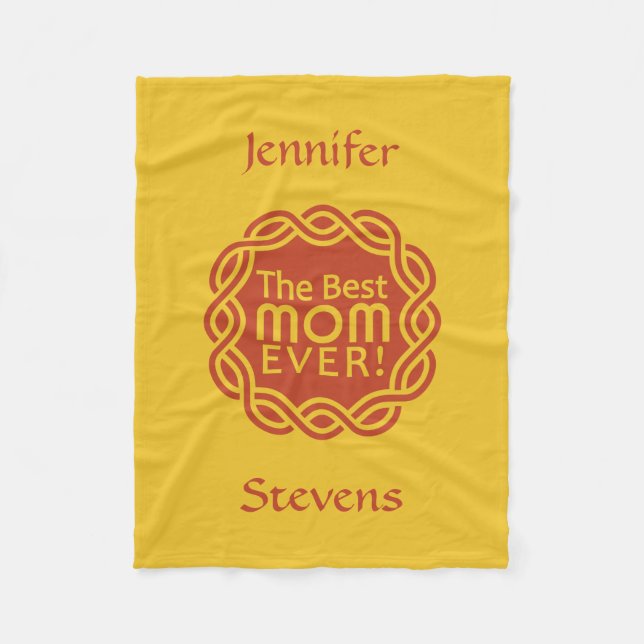 BEST MOM custom fleece blanket (Front)
