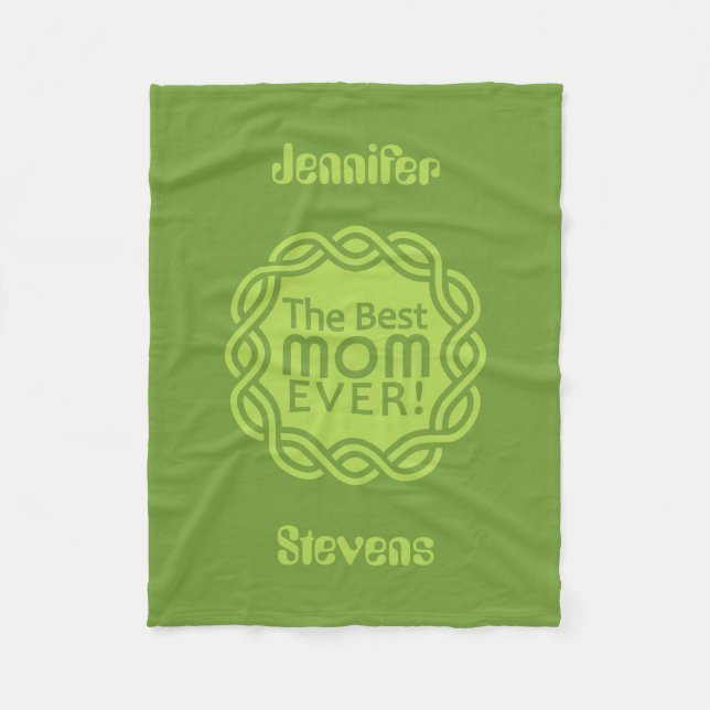 BEST MOM custom fleece blanket (Front)