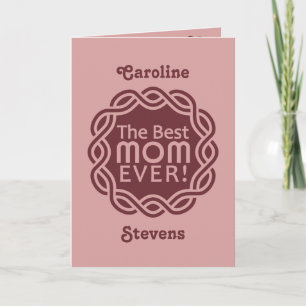 BEST MOM custom monogram greeting card