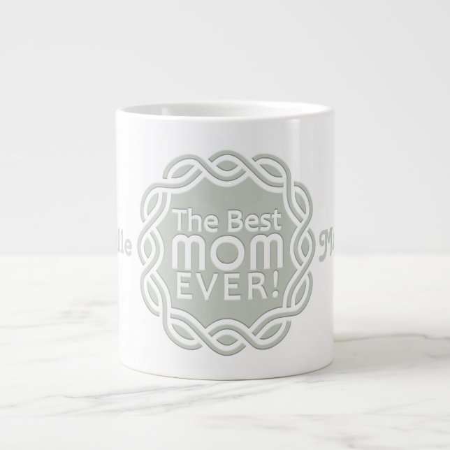 BEST MOM custom monogram mugs (Front)