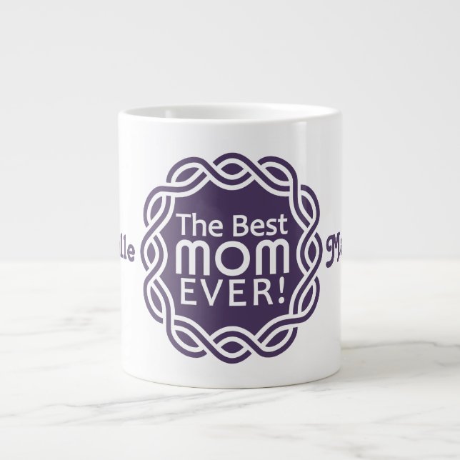 BEST MOM custom monogram mugs (Front)