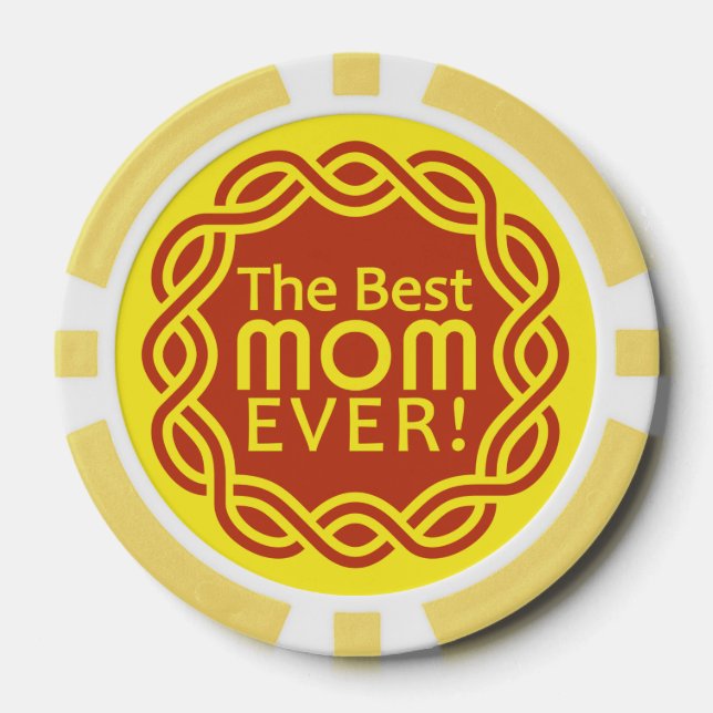 BEST MOM custom monogram poker chips (Front)