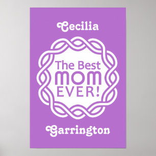 BEST MOM custom monogram poster