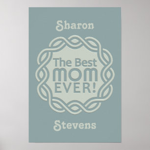 BEST MOM custom monogram poster