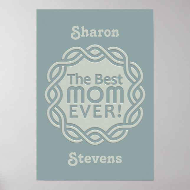 BEST MOM custom monogram poster (Front)