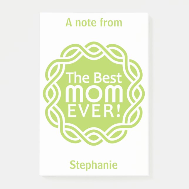 BEST MOM custom name & color Post-It notes (Front)