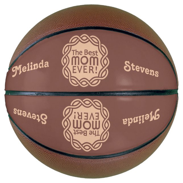 BEST MOM custom name & colour basketball (Front)