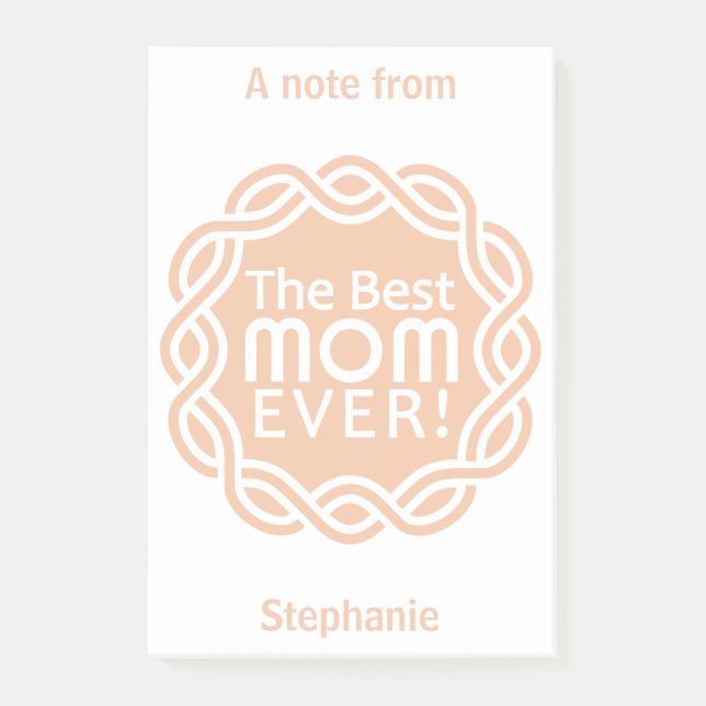 BEST MOM custom name & colour Post-It notes (Front)