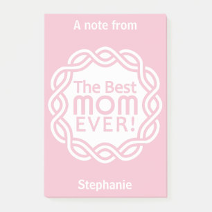 BEST MOM custom name & colour Post-It notes
