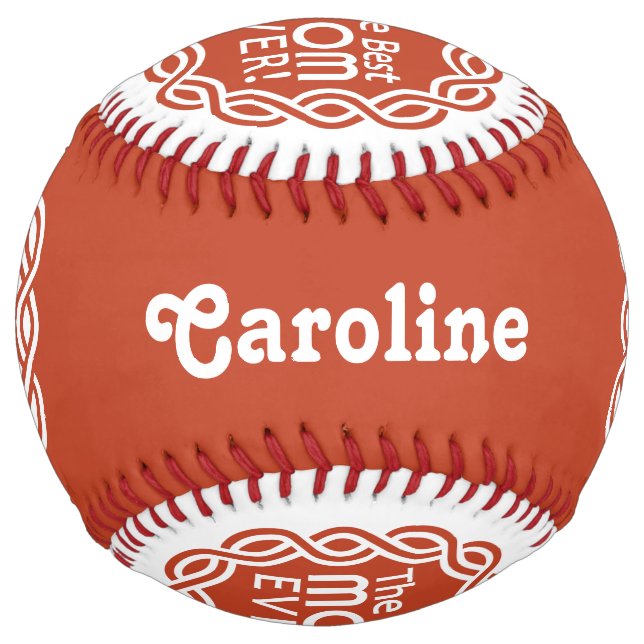 BEST MOM custom name & colour softball (Back)