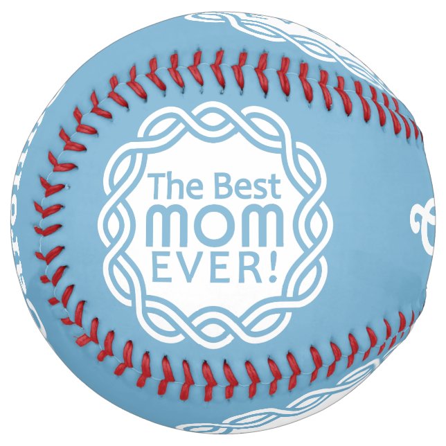 BEST MOM custom name & colour softball (Front Left)