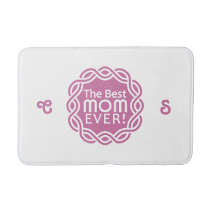 BEST MOM custom name & monogram bath mats