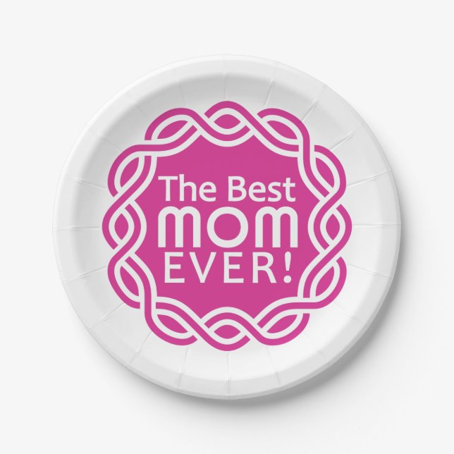 BEST MOM custom paper plates (Front)
