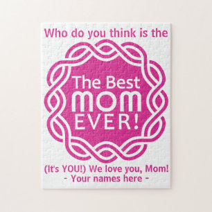 BEST MOM custom text & colour puzzle