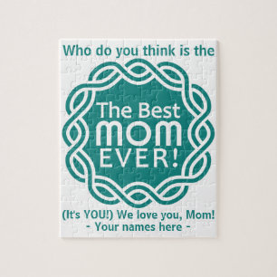 BEST MOM custom text & colour puzzle