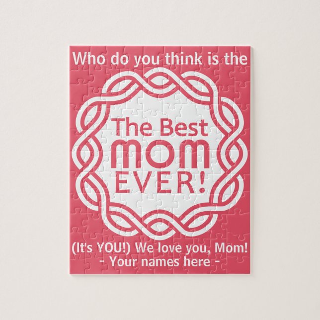 BEST MOM custom text & colour puzzle (Vertical)