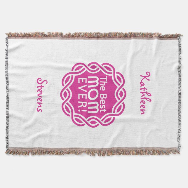 BEST MOM custom throw blanket (Front)