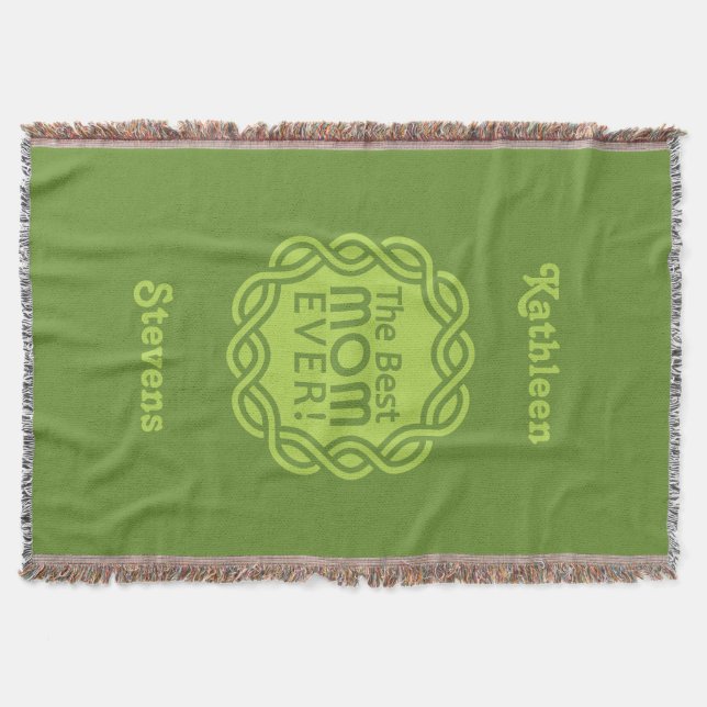 BEST MOM custom throw blanket (Front)
