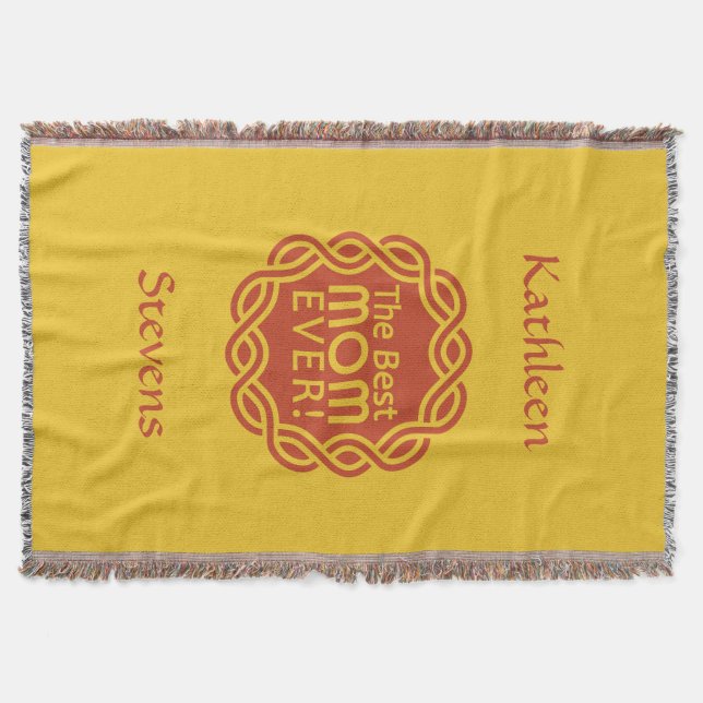 BEST MOM custom throw blanket (Front)