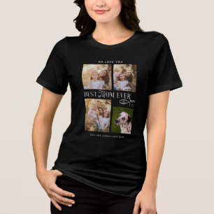 Best Mom Ever 4 Photos Heart Mothers Day Gifts Tri-Blend Shirt