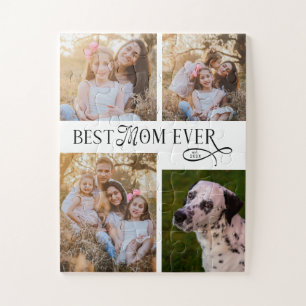 Best Mom Ever 4 Photos Mothers Day Gifts Jigsaw Puzzle