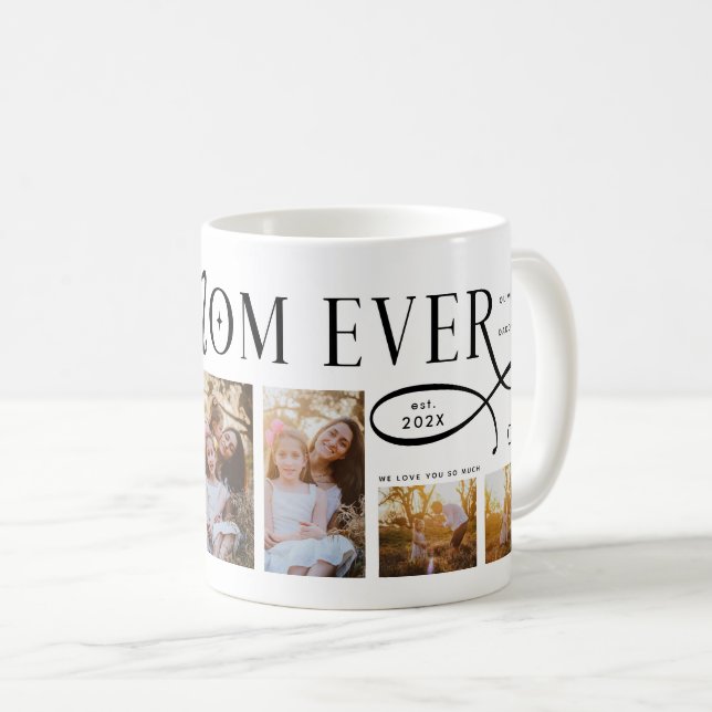 Best Mom Ever 5 Photos Heart Mothers Day Gifts Coffee Mug (Front Right)