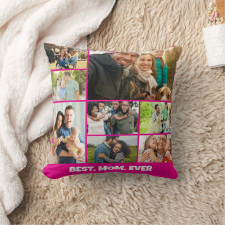 Best Mom Ever – 8 Photo Collage Frame Template Cushion