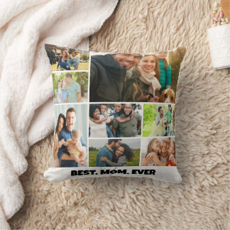 Best Mom Ever – 8 Photo Collage Frame Template Cushion