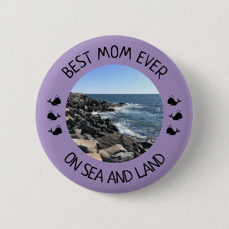 Best Mom Ever Blue Ocean Photo 6 Cm Round Badge